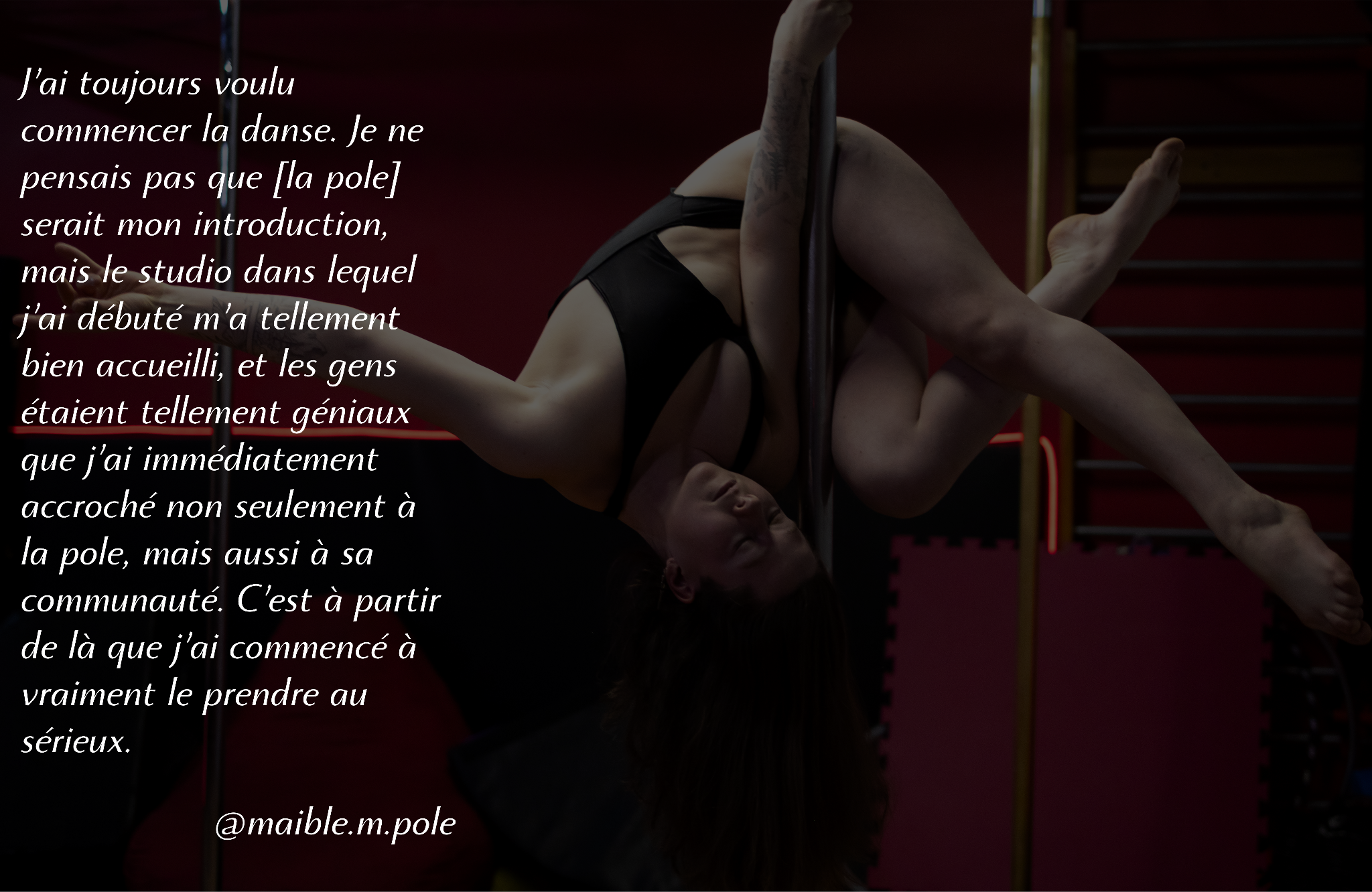 Pole dancer in studio lighting